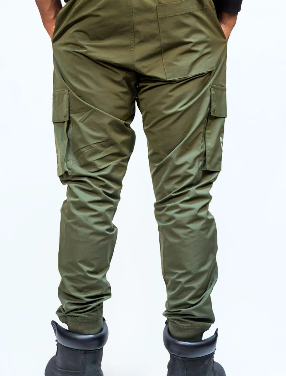 iLLionaire Reflective Cargo Jogger Pants OLIVE