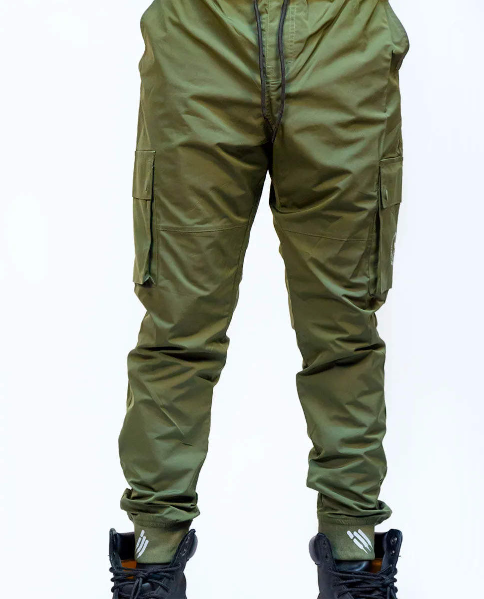 iLLionaire Reflective Cargo Jogger Pants OLIVE