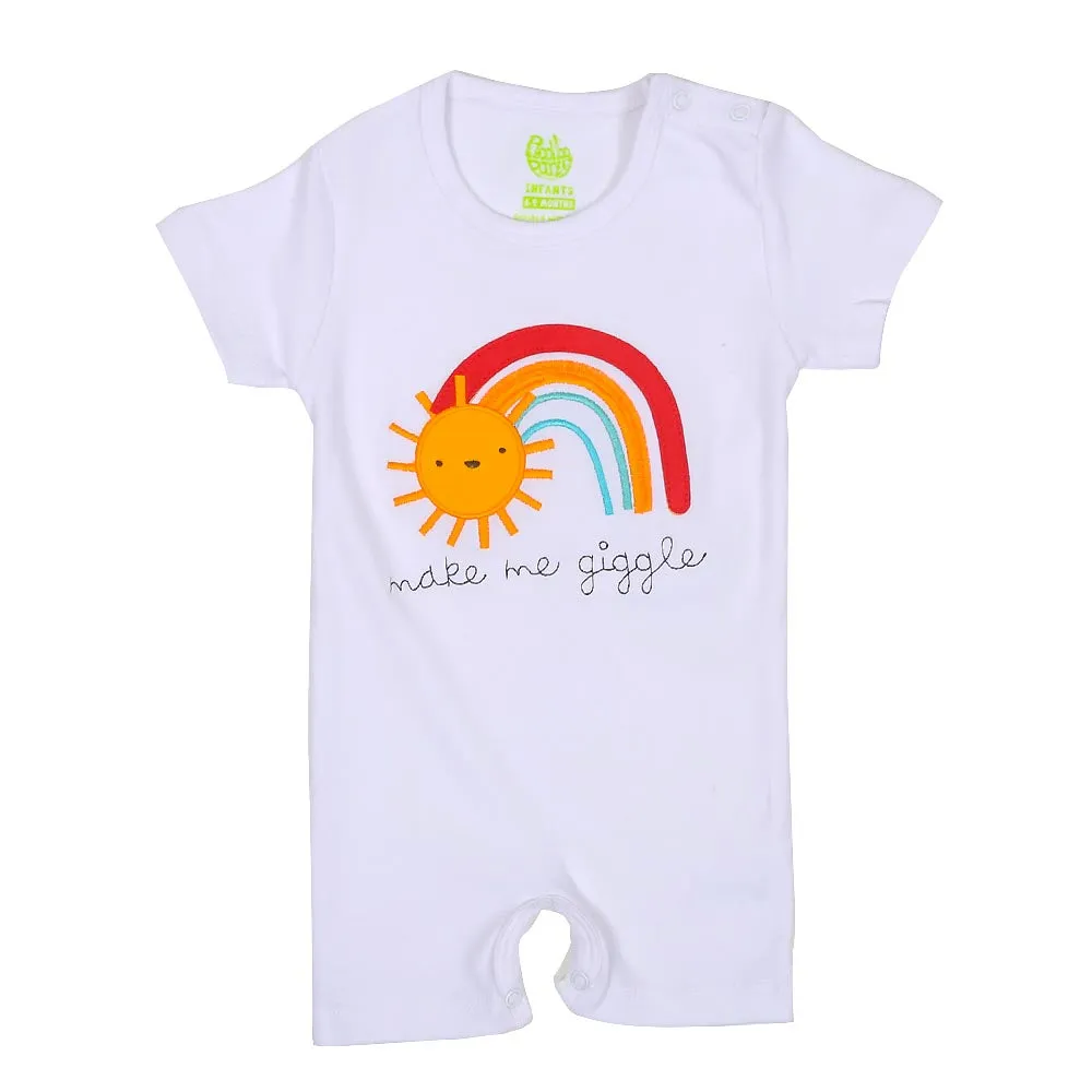 Infant Boys Knitted Rompers Make A Giggle - White | Bachaa Party Baby Clothes Rompers