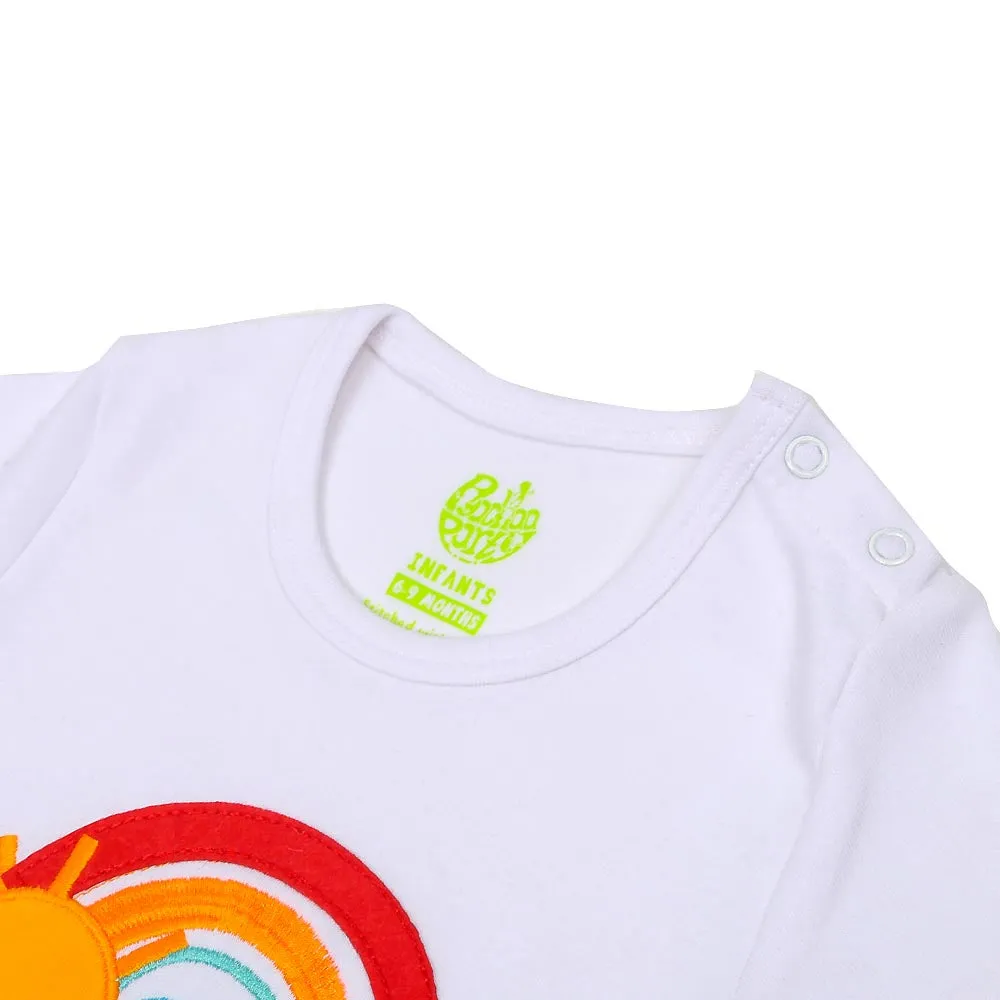 Infant Boys Knitted Rompers Make A Giggle - White | Bachaa Party Baby Clothes Rompers