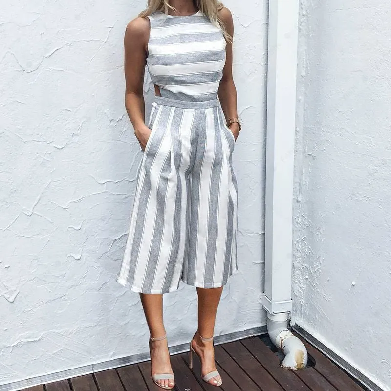 Jenna Striped  Romper