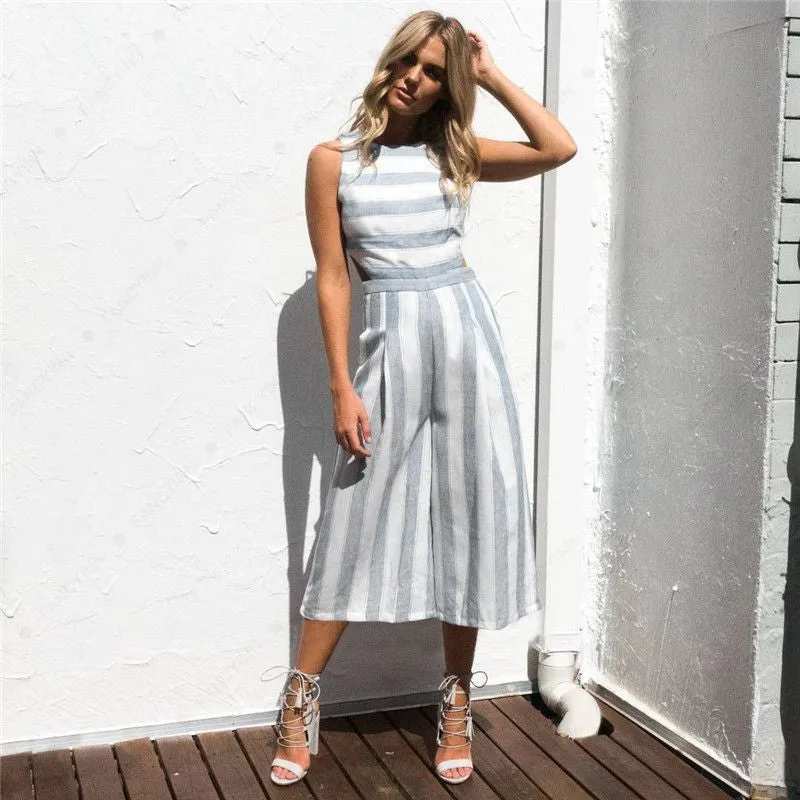 Jenna Striped  Romper