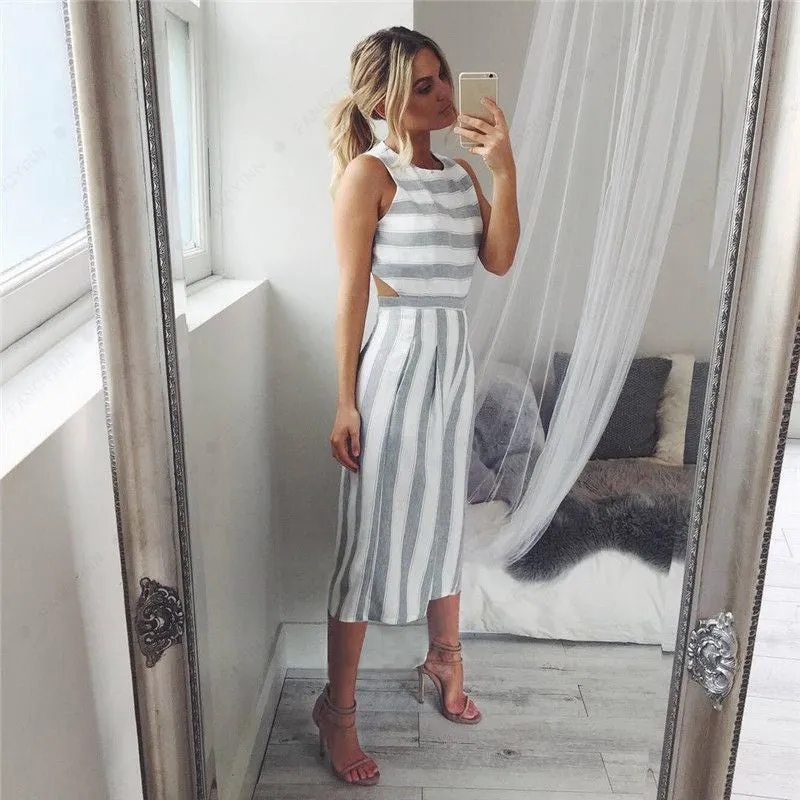 Jenna Striped  Romper