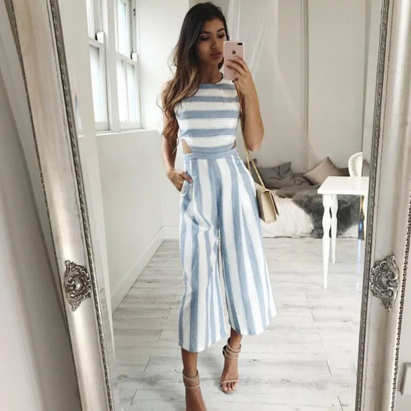 Jenna Striped  Romper