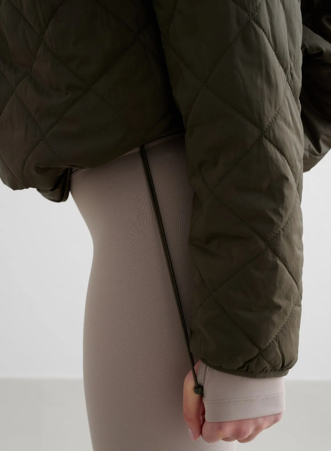 Khaki Oversized Quilted Anorak