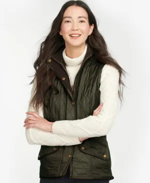 LADIESS BARBOUR POPPY GILET - OLIVE