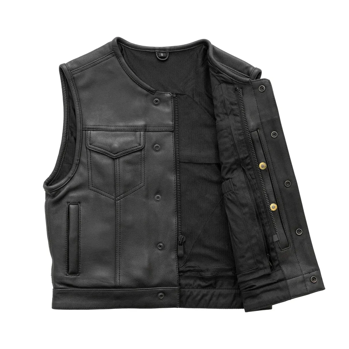 Lowside Men's Motorcycle Leather Vest - Extreme Biker Leather