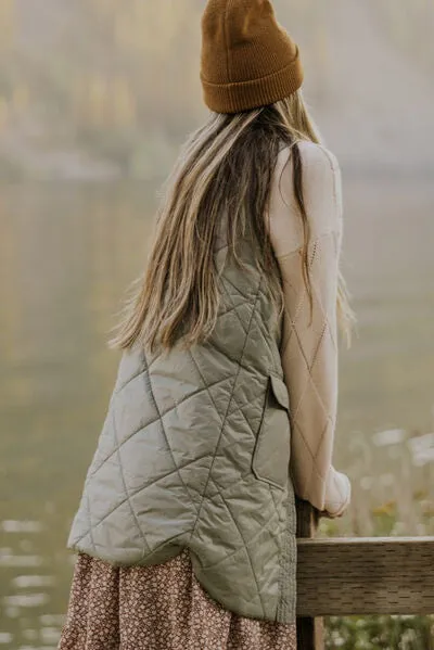 Madi Button Up Pocketed Vest Coat