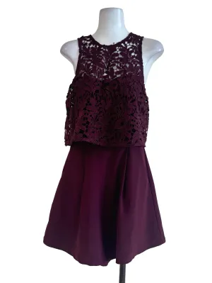 Maroon Laced Rompers