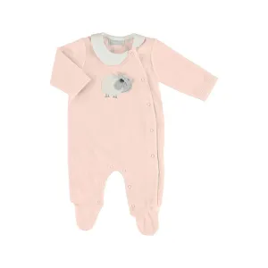 MAYORAL - Sheep Velour Babygrow - Pink