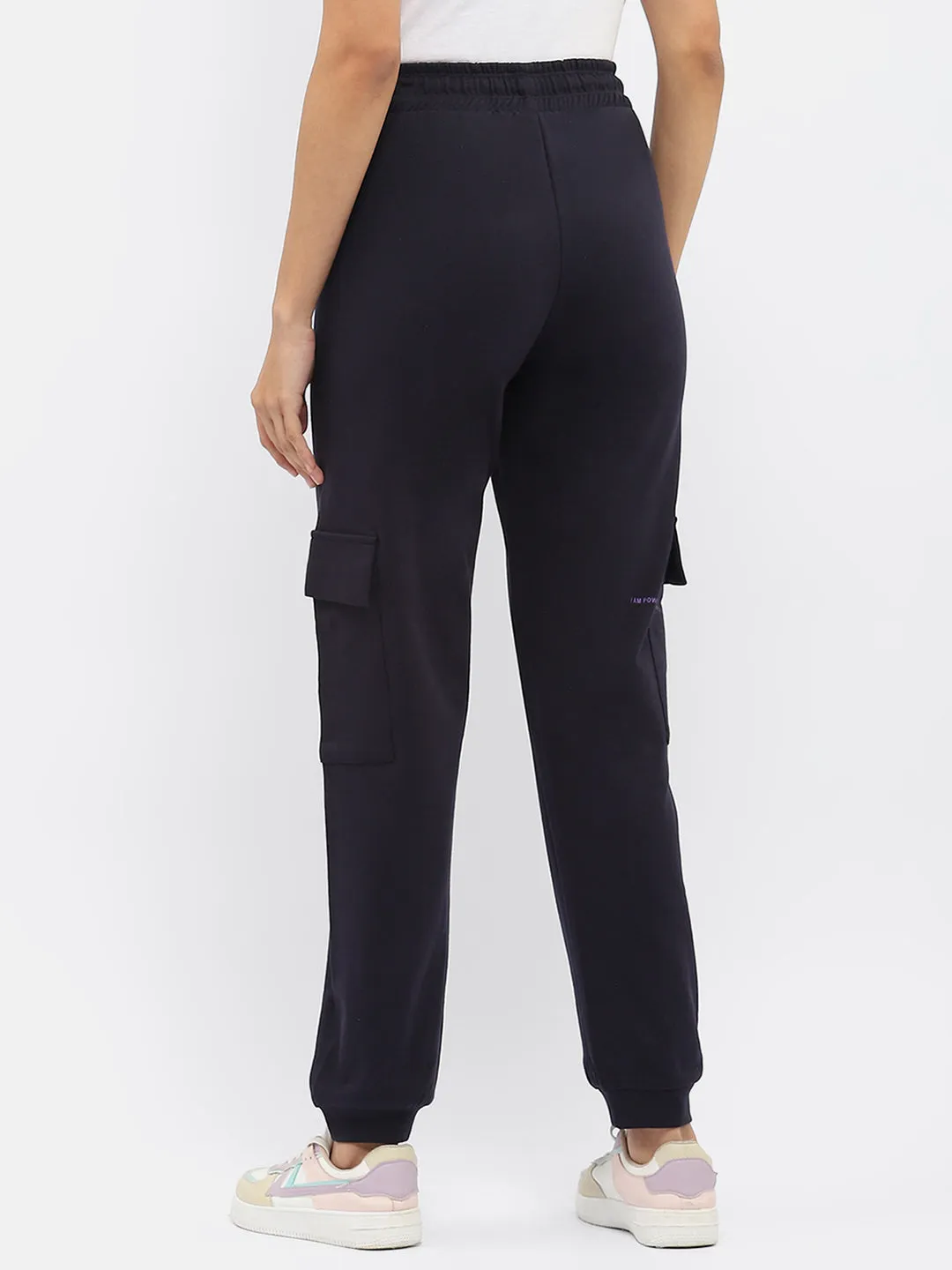 mSECRET Typography Navy Blue Drawstring Waist Jogger