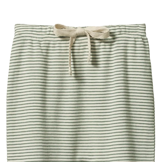 Nature Baby Footed Romper - Nettle Pinstripe
