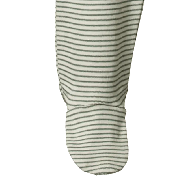 Nature Baby Footed Romper - Nettle Pinstripe