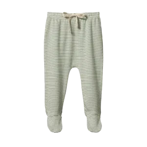 Nature Baby Footed Romper - Nettle Pinstripe