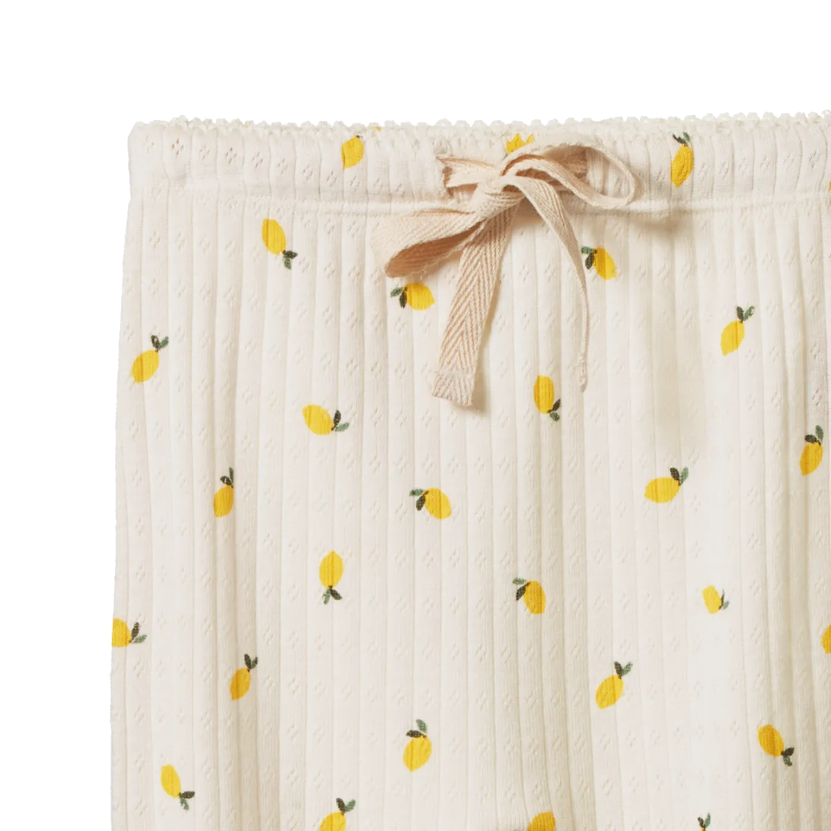 Nature Baby Footed Rompers Pointelle - Lemon Print