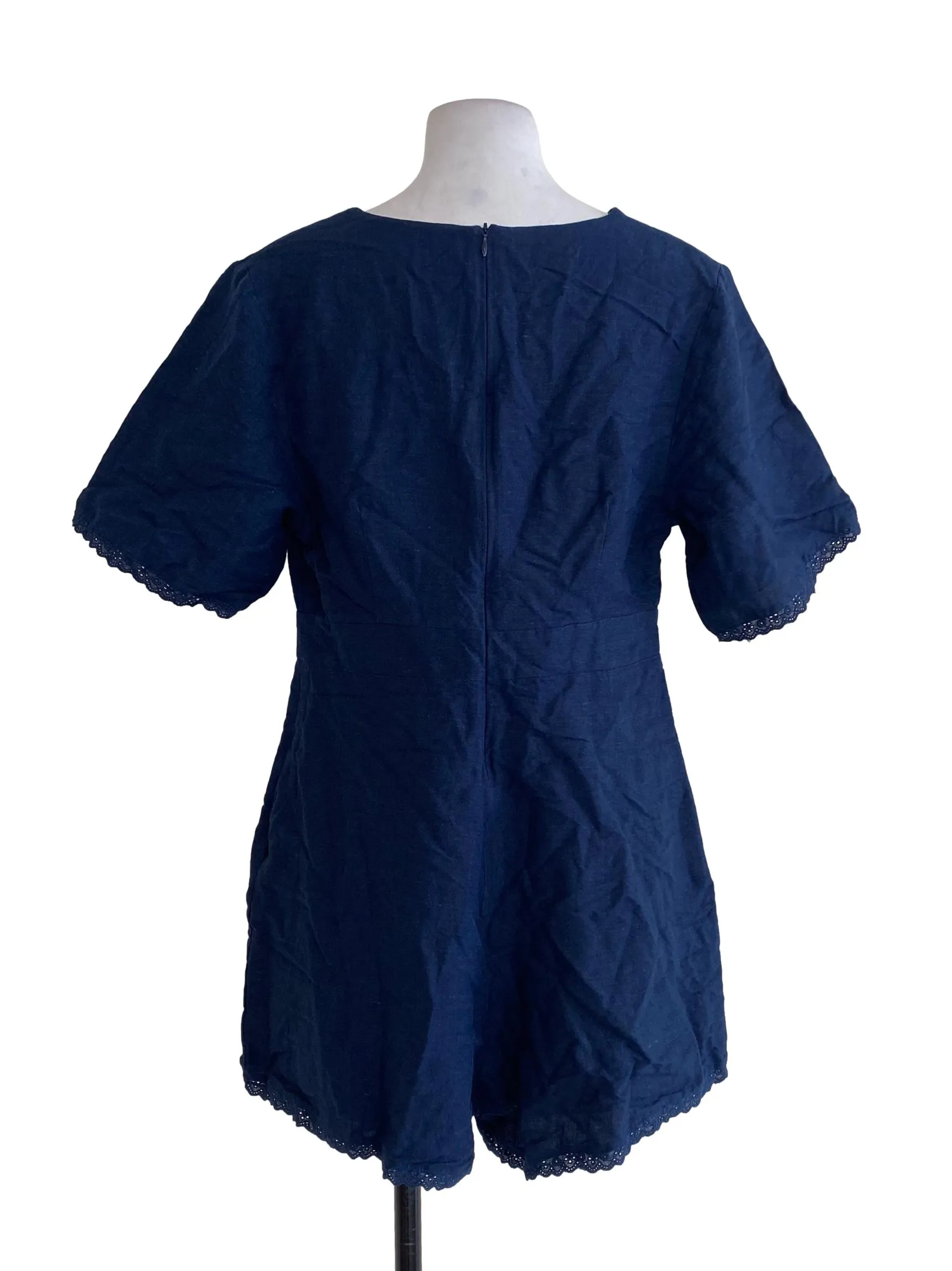 Navy Blue Textured Rompers
