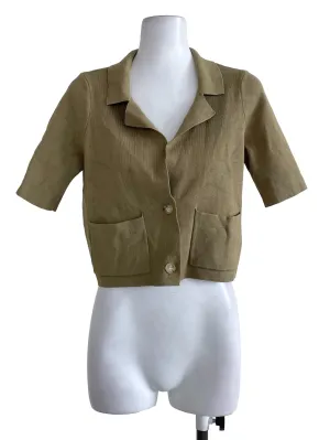 Olive Green Collar Top