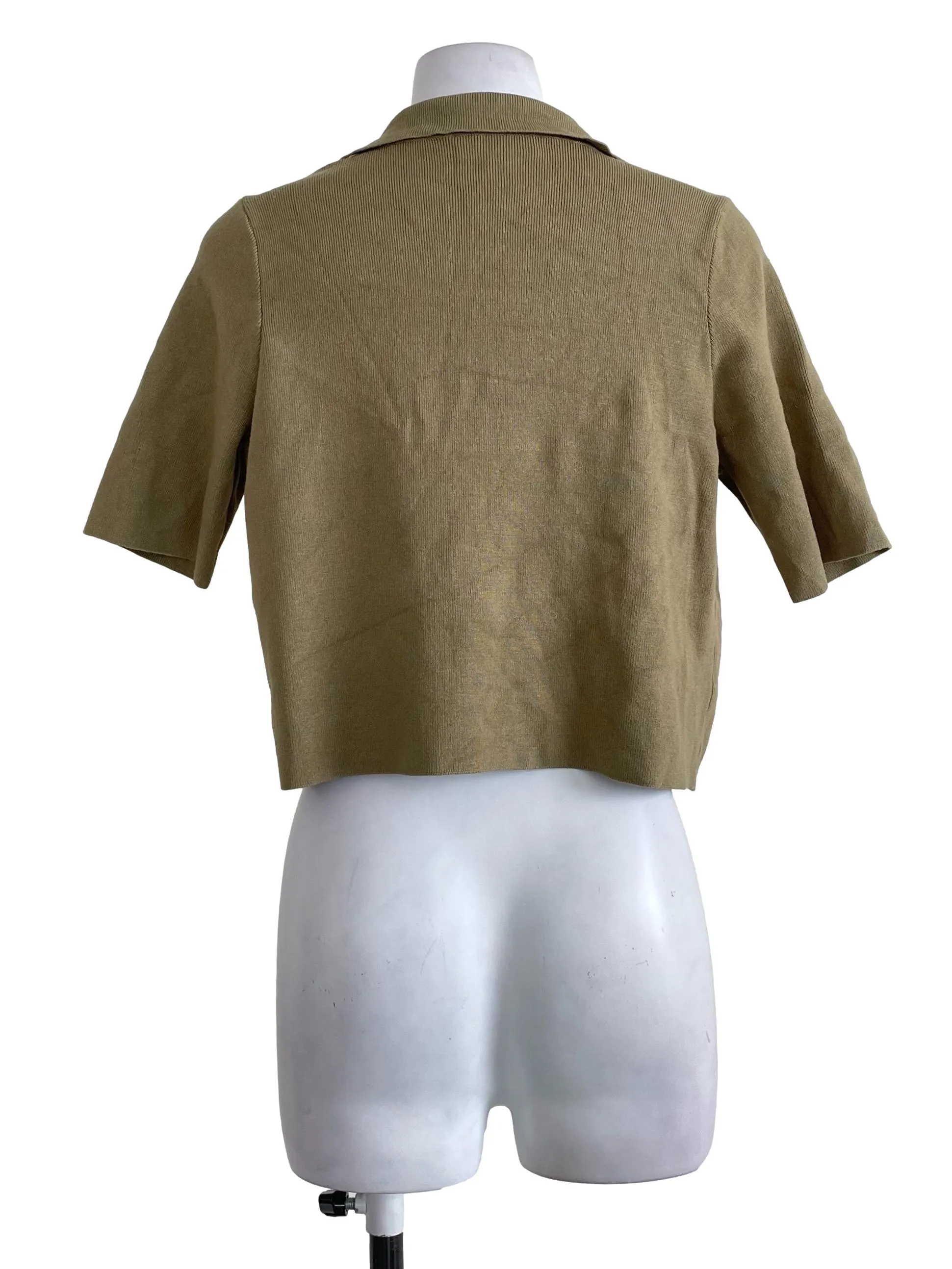Olive Green Collar Top