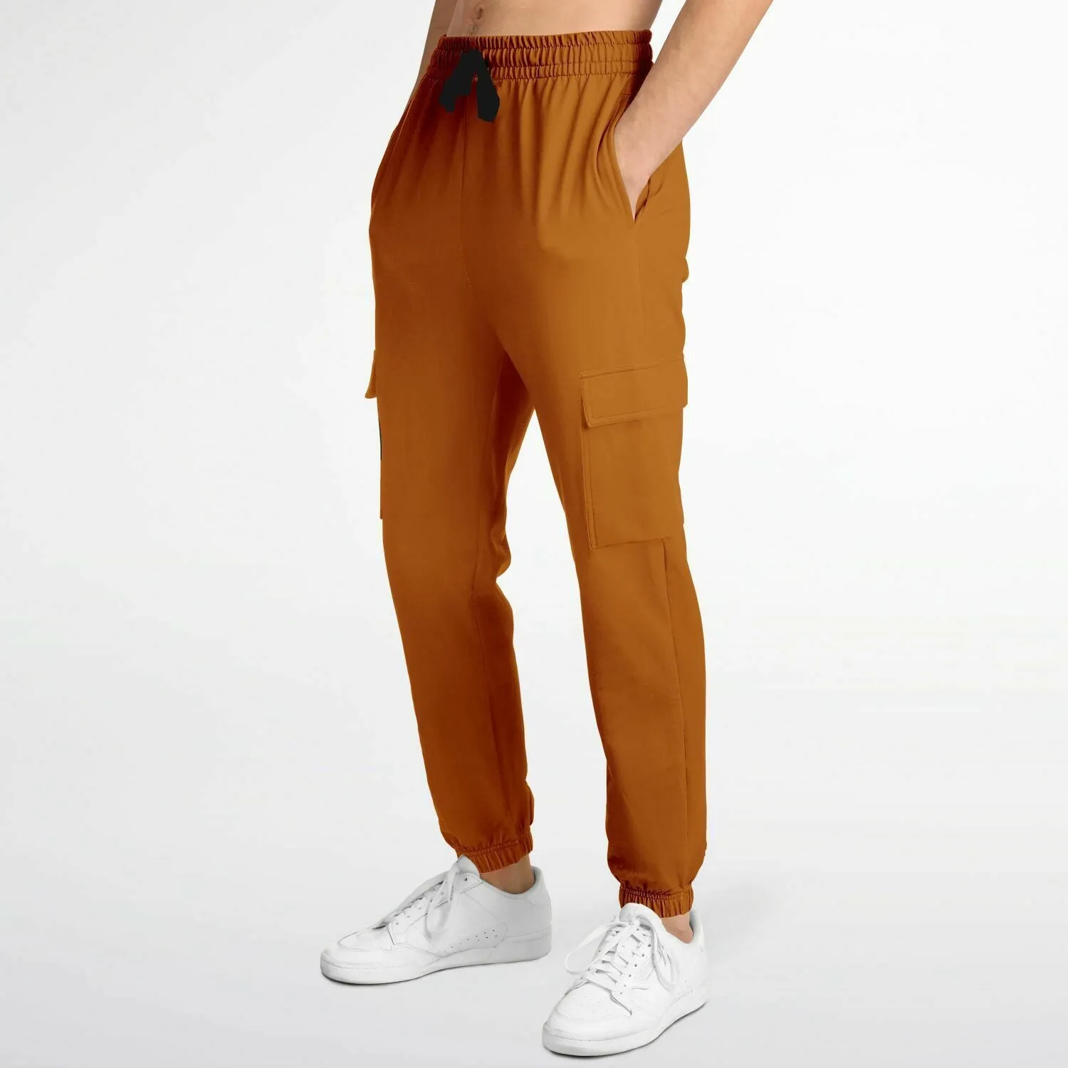 Orange Athletic Men's Cargo Sweatpants-Green Crusaders Pocket Print