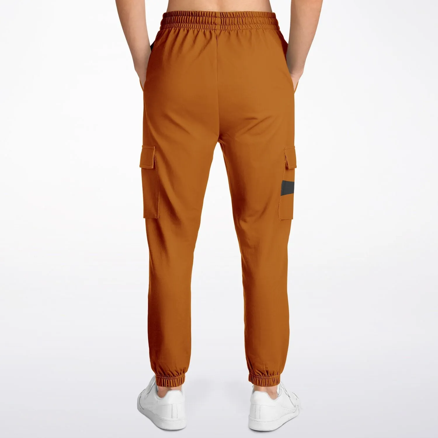 Orange Athletic Men's Cargo Sweatpants-Green Crusaders Pocket Print