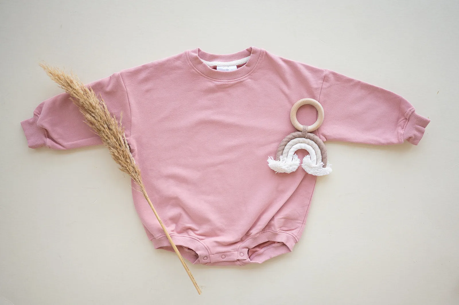 Oversized Cozy Romper - Pink Rose