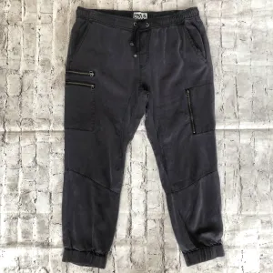 PAM & GELA Gray Cropped Tencel Cargo Joggers Size M