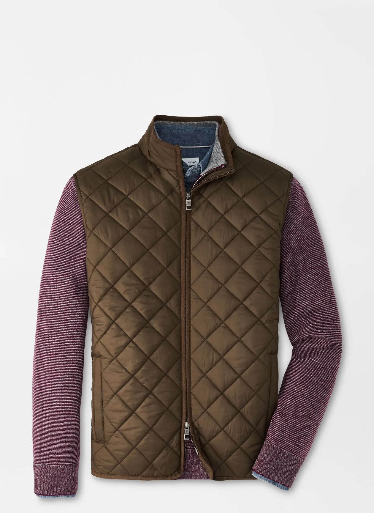PETER MILLAR ESSEX QUILTED TRAVEL VEST - CHESTNUT