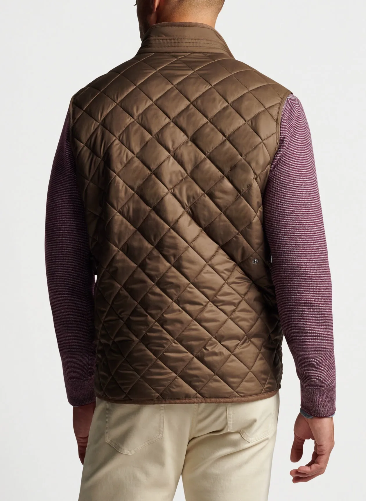 PETER MILLAR ESSEX QUILTED TRAVEL VEST - CHESTNUT