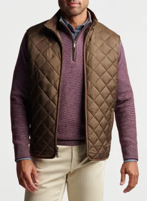 PETER MILLAR ESSEX QUILTED TRAVEL VEST - CHESTNUT
