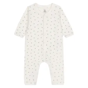 Petit Bateau Baby Long Sleeve Star Print Romper - White Green