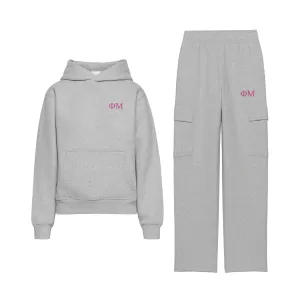 Phi Mu Fave Fit Fleece Cargo Hoodie Set