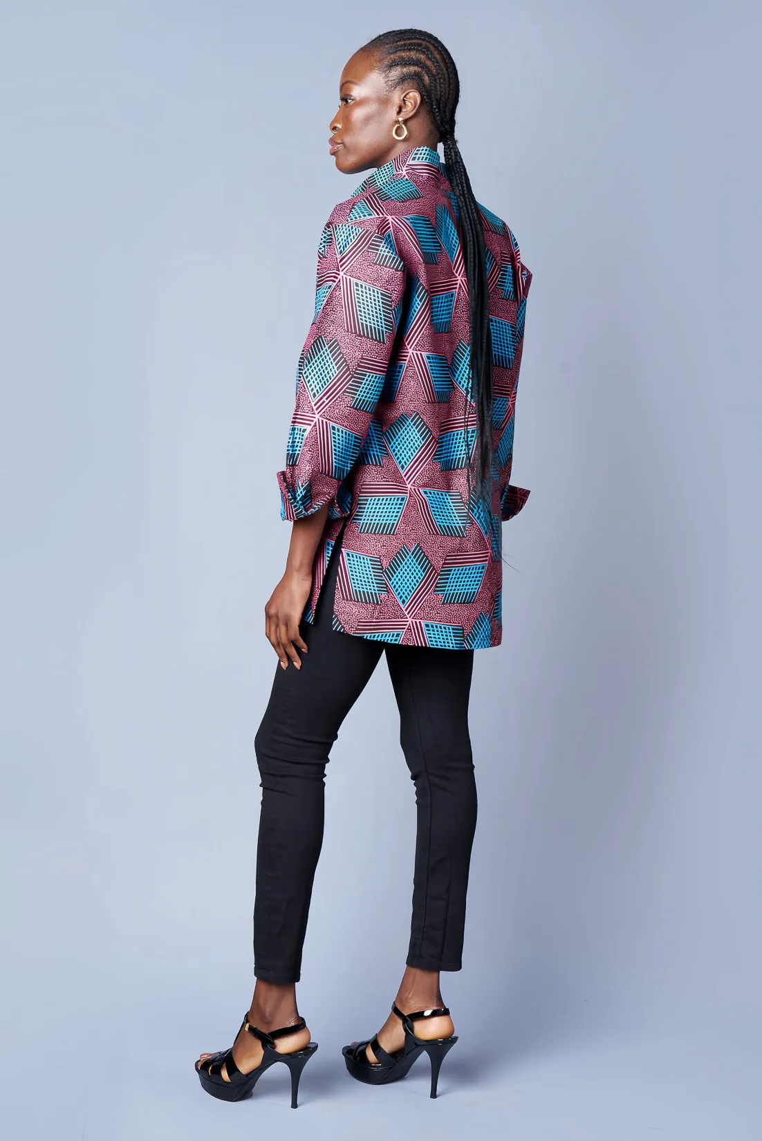 PINK & BLUE BOYFRIEND BLOUSE