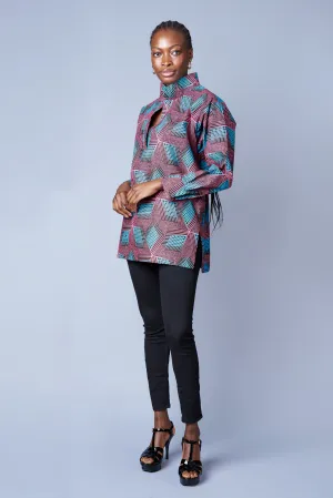 PINK & BLUE BOYFRIEND BLOUSE