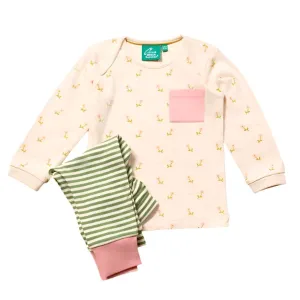 Pink Flowers Organic T-Shirt & Jogger Playset