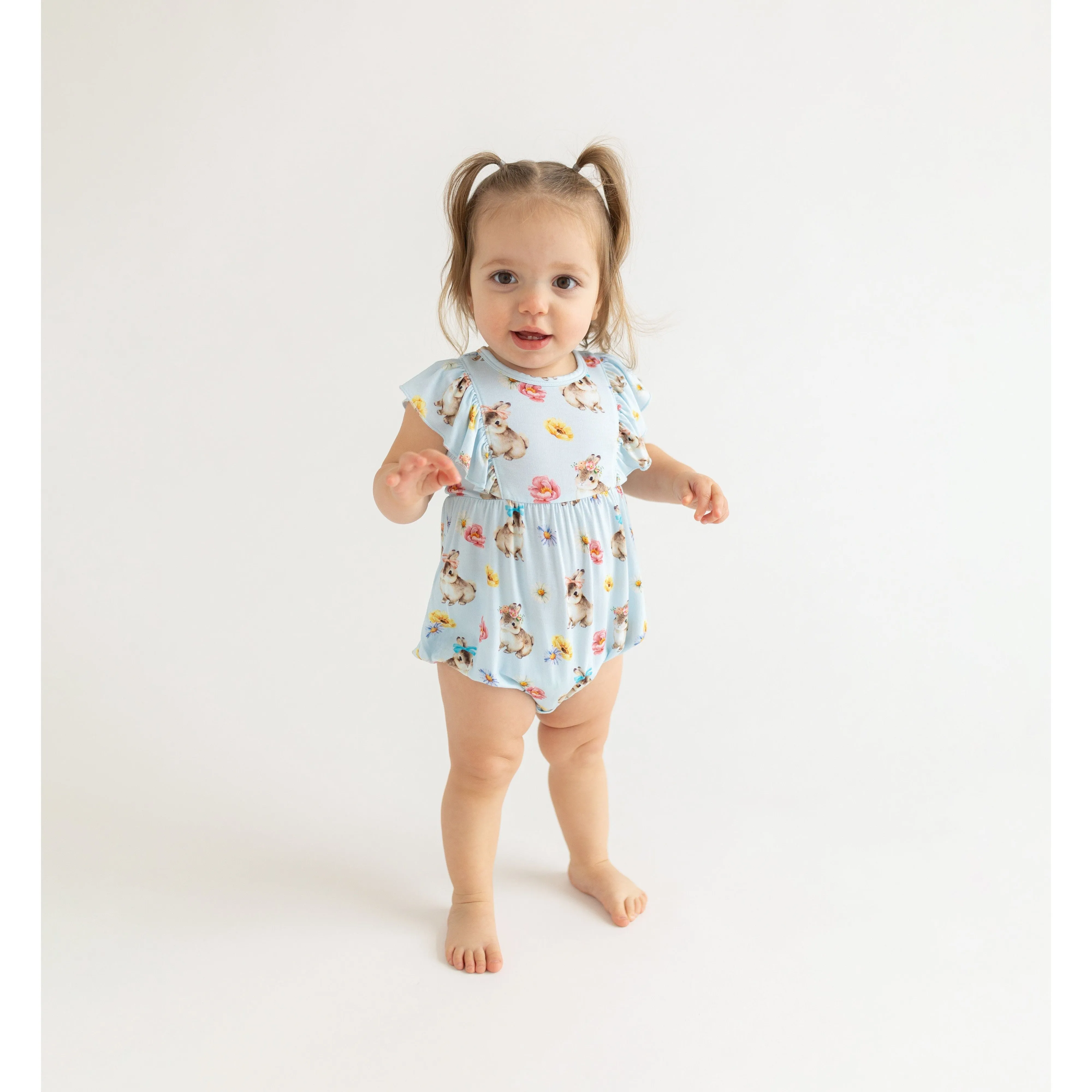 Posh Peanut Tinsley Jane Flutter Sleeve Bubble Romper