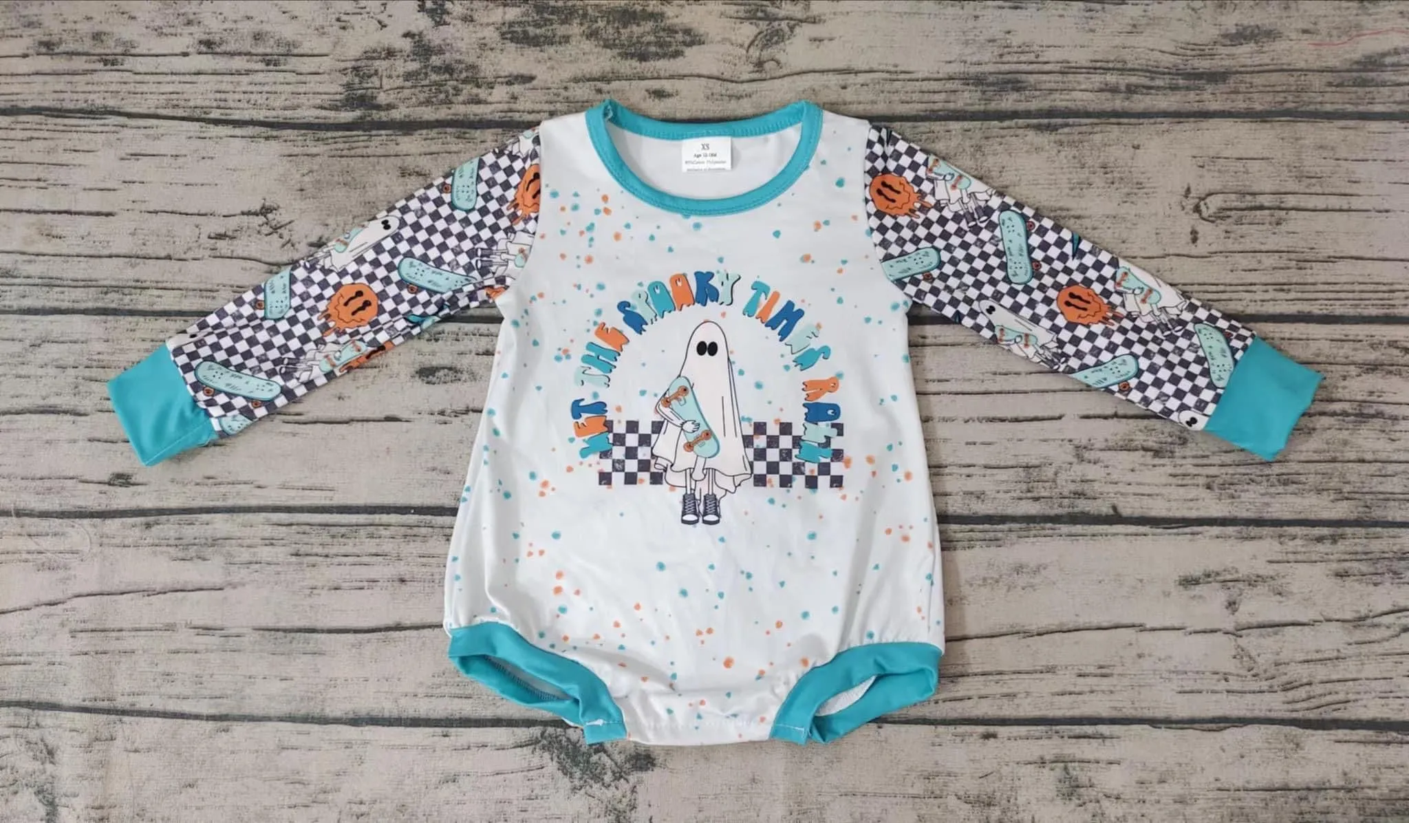 PRE ORDER FALL ROMPER - SPOOKY SKATE 4-5 week tat
