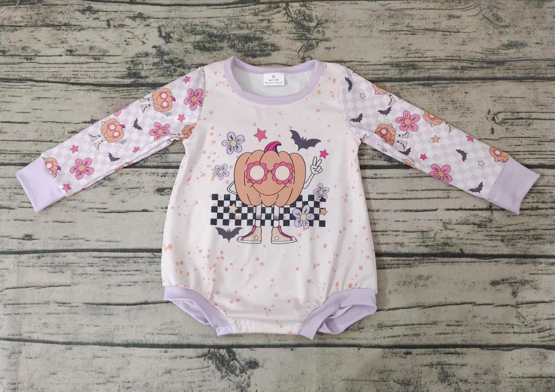 PRE ORDER ROMPER GROOVY PUMPKIN4-5 week tat