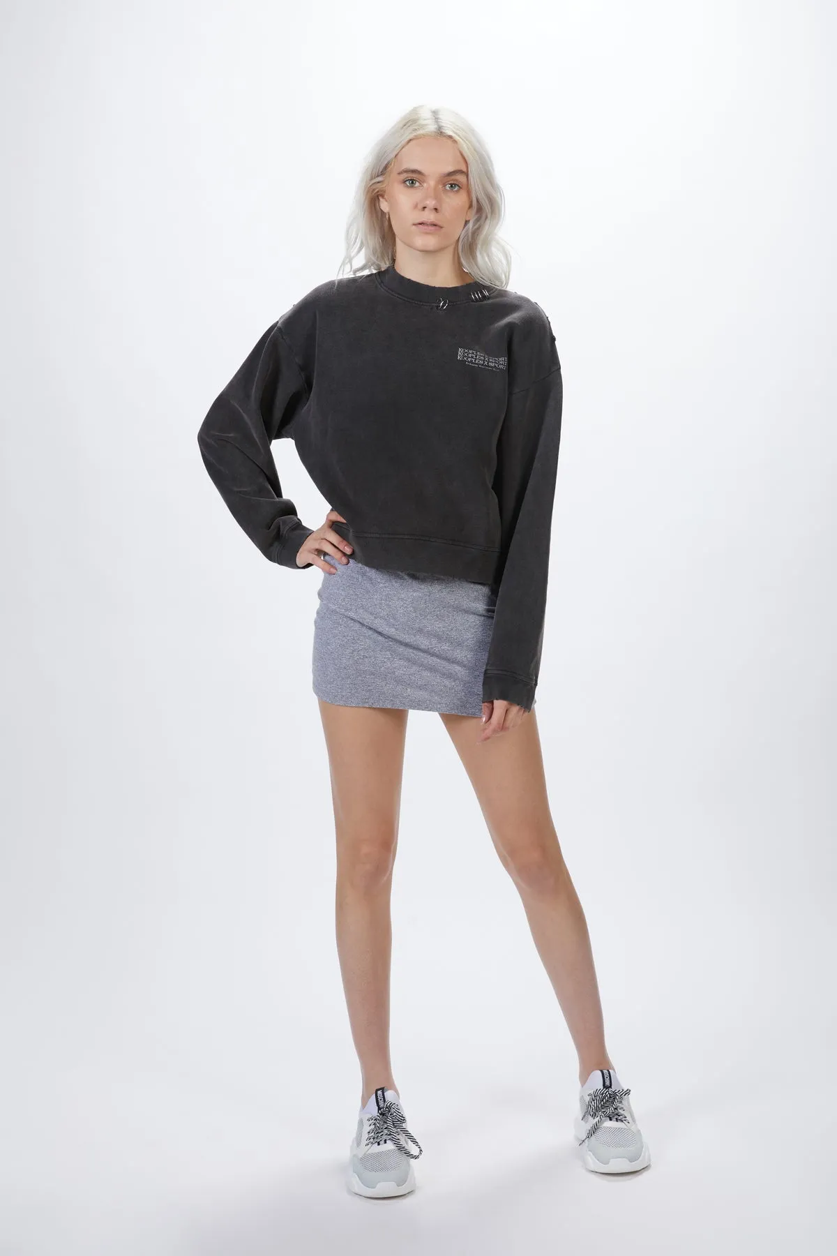 PRINTED EMBELLISHED SWEATSHIRT