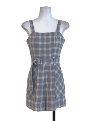 Purple Tartan Buckle Rompers