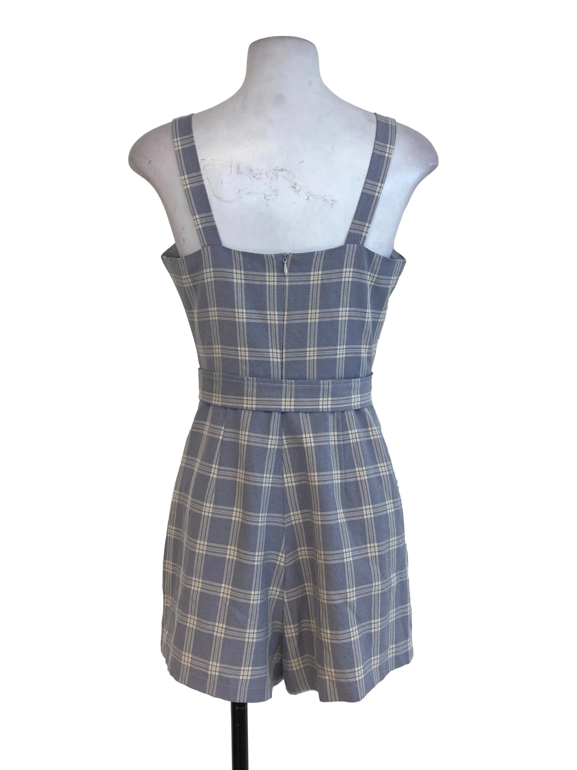 Purple Tartan Buckle Rompers