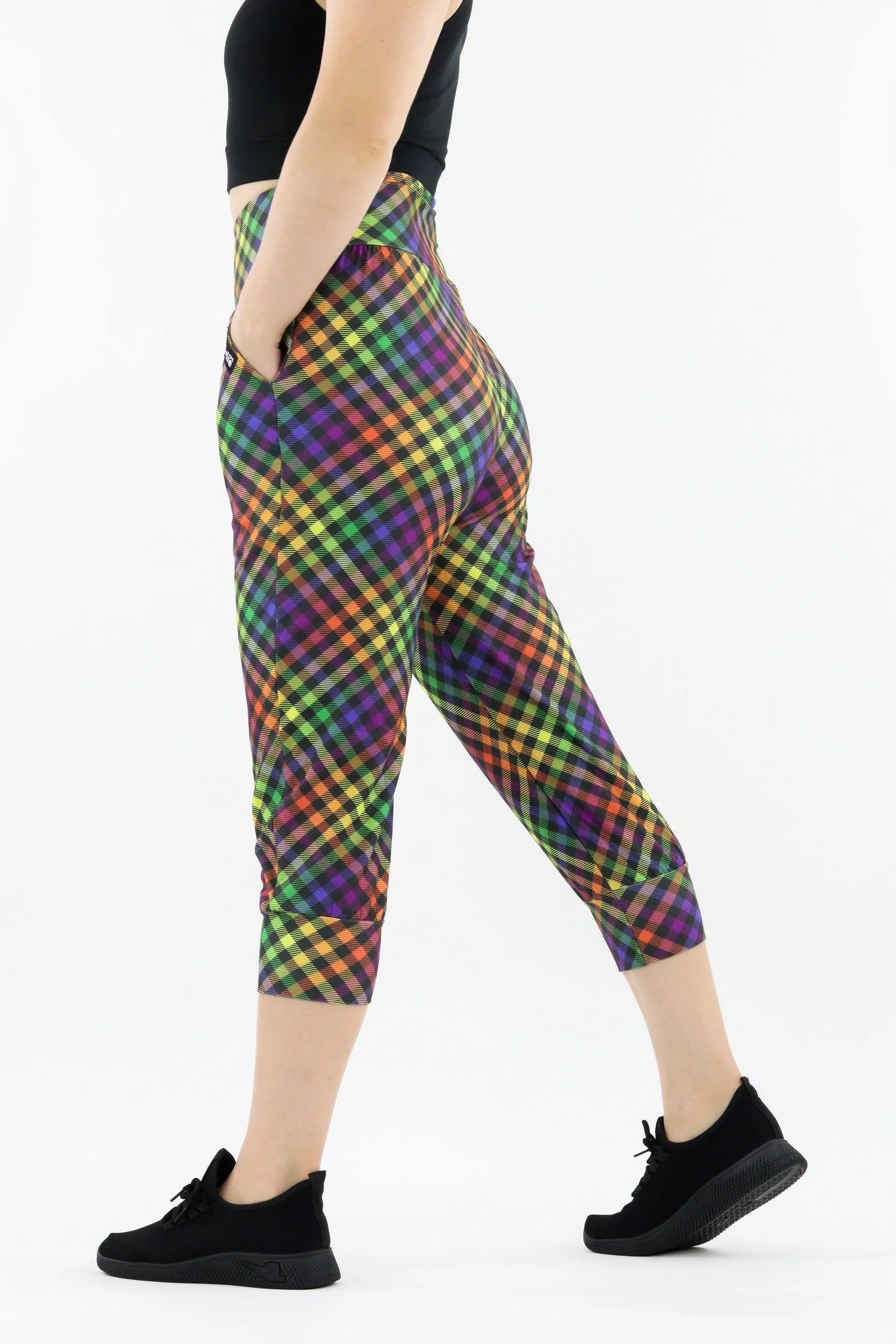 Rainbow Gingham - Hybrid - Pocket Capri Joggers 1.0