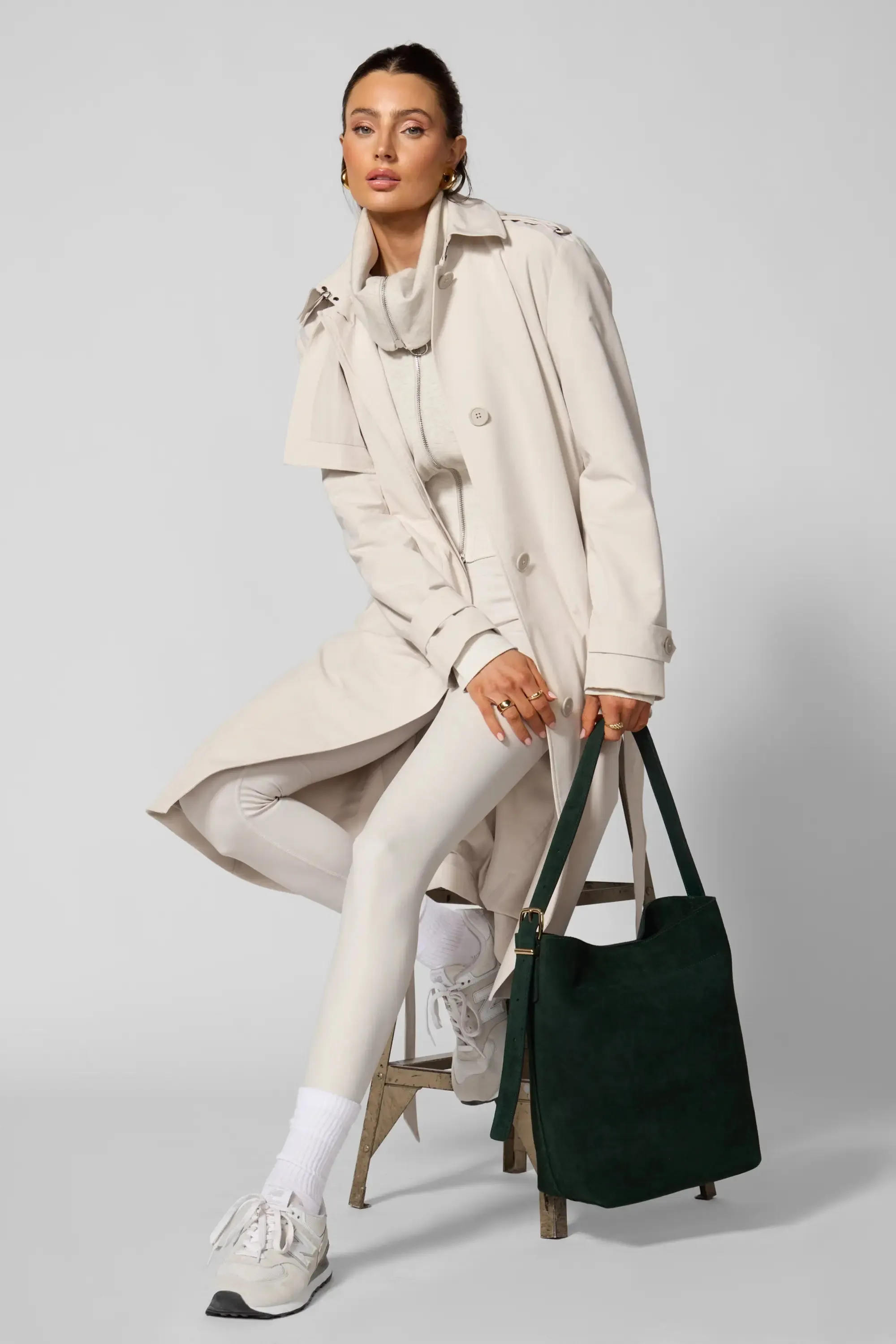 Ripstop Trench Coat - Moonbeam