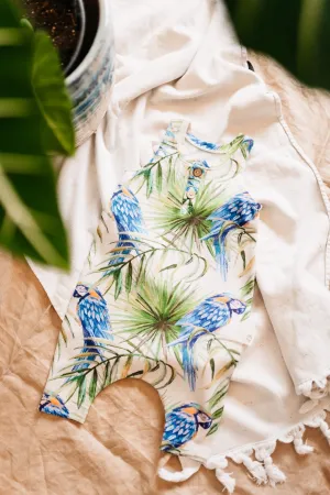 Romper de Little Yogi - Little Blue Parrots