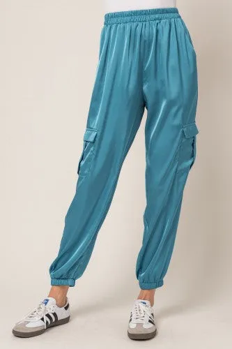 Satin Cargo Joggers