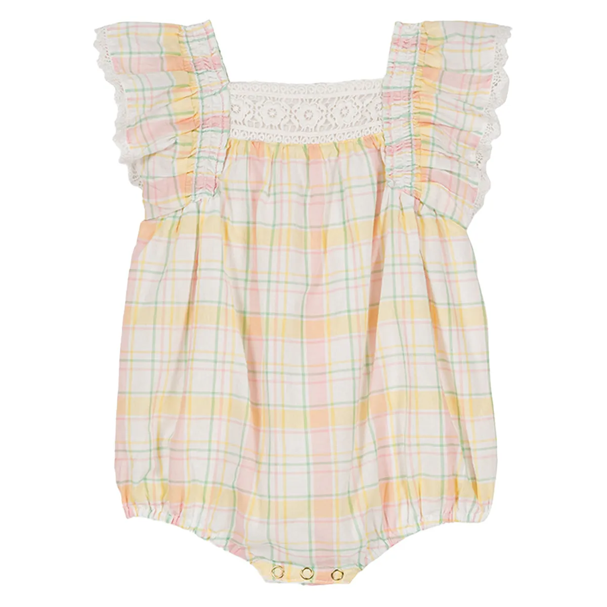 Savia Yellow Positano Check Romper