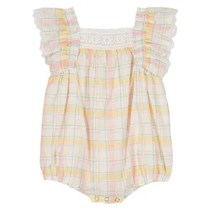 Savia Yellow Positano Check Romper