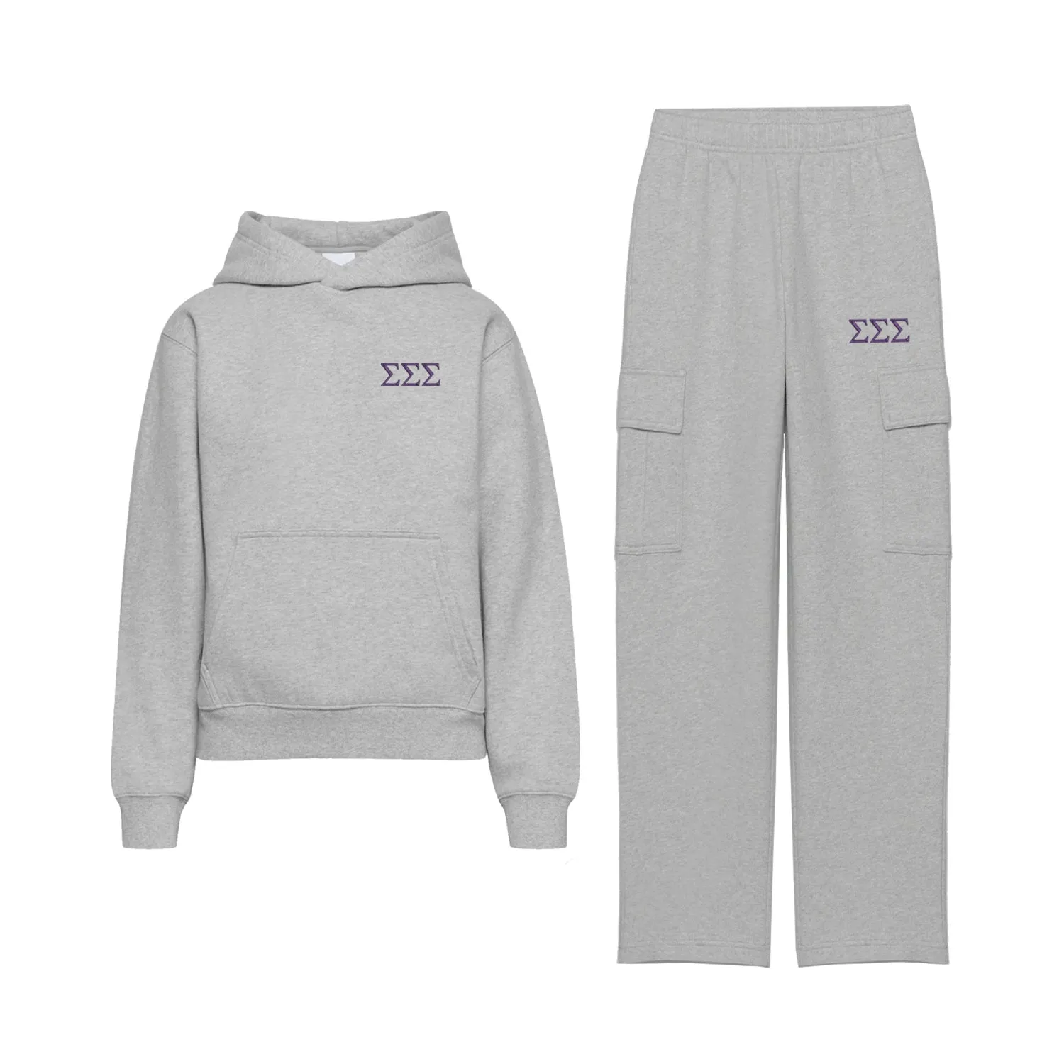 Sigma Sigma Sigma Fave Fit Fleece Cargo Hoodie Set