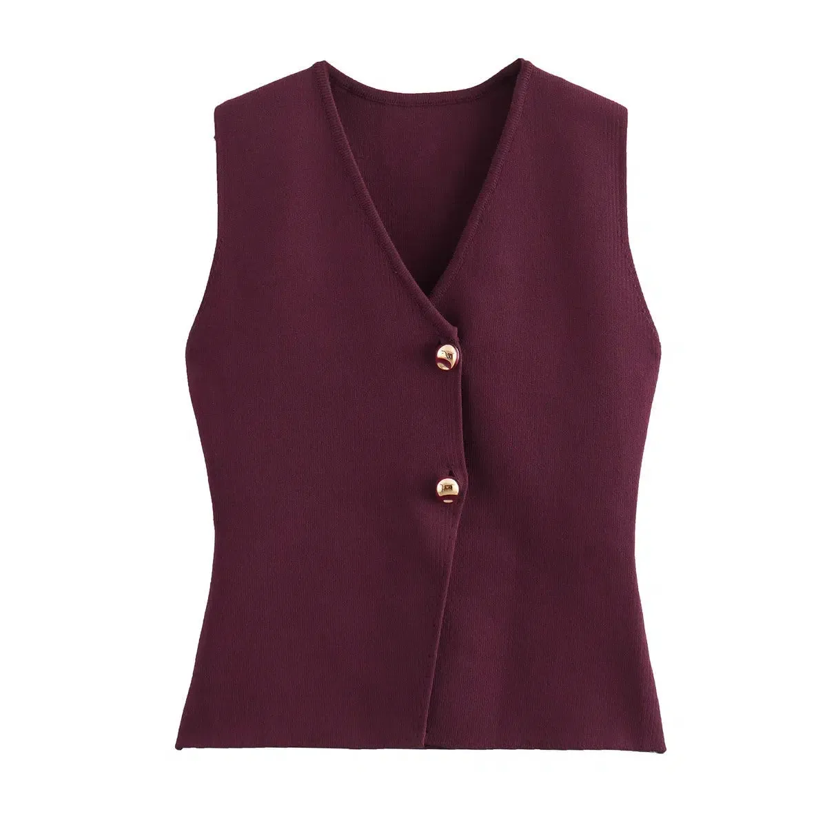 Sleeveless Button Vests