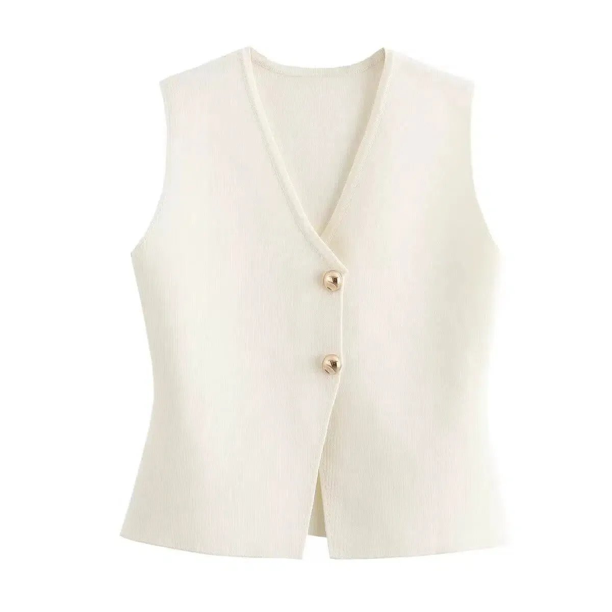 Sleeveless Button Vests