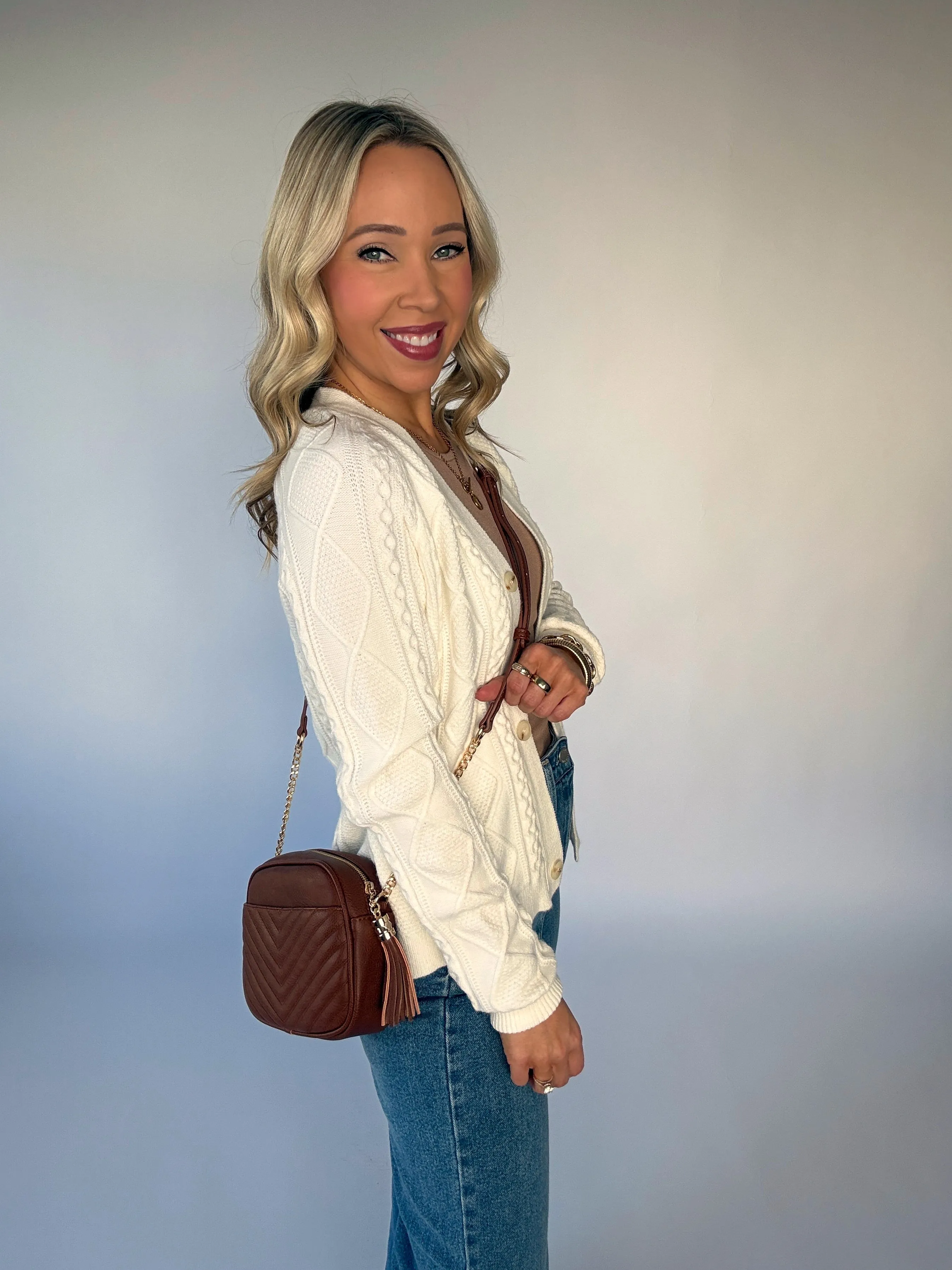 Snowcap Cable Knit Cardigan - Ivory